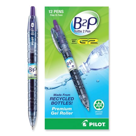 Pilot Ballpoint Pen, Retractable, Purple, PK12 72838